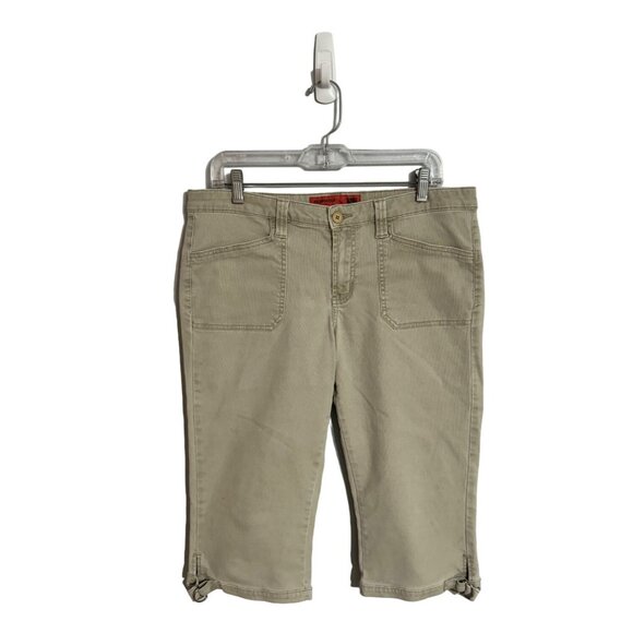 Mossissue vintage y2k 90s mossimo khaki capris adjustable buckle granola size 13 - Picture 1 of 7